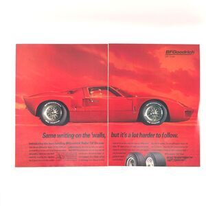 VTG Ford GT40 Advertising Print Ad BFGoodrich Tires Red Hot Garage Wall Art 2006